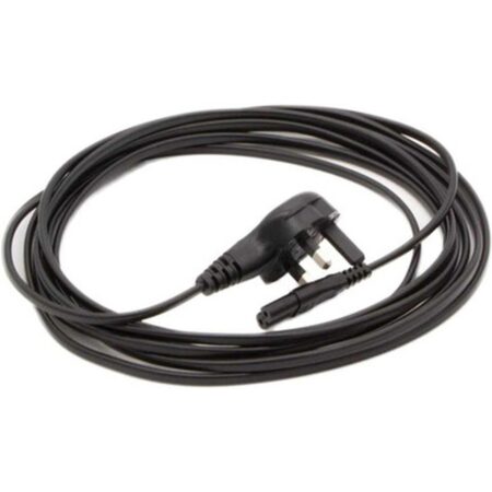 5 Metres Black Figure 8 C7 Mains Power Cord 2 pin Moulded ASTA Plug