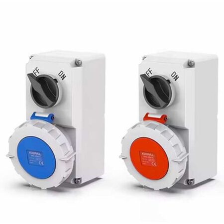 Locking Switched IP67 CEE Wall Mounted Power Socket