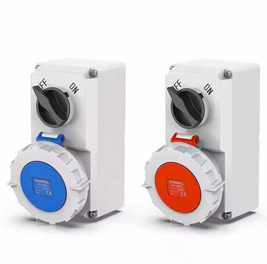 Locking Switched IP67 CEE Wall Mounted Power Socket