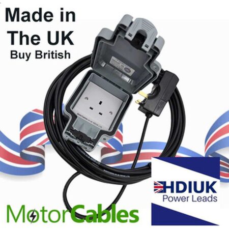Outdoor Extension Cable RCD to 13A IP66 Mains Socket