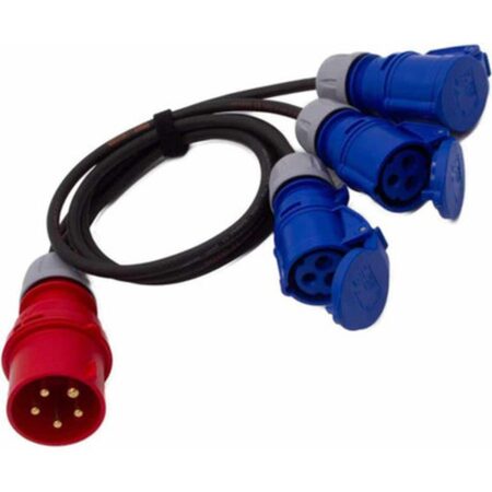 Spider-Fly 32 Amp 3-phase Plug to 16 Amp Sockets 3-way Splitter