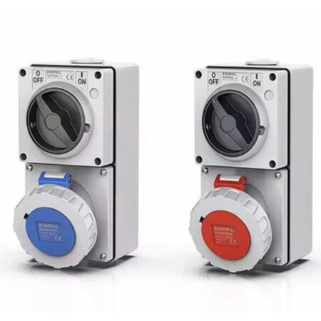 Switched IP67 CEE Wall Mounted Power Socket