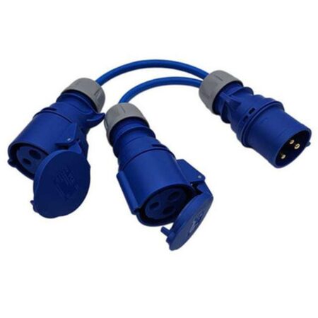 UK Made 32 Amp 230 Volt Two Way Splitter.
