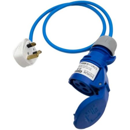 UK Plug to 16 Amp Blue Commando 230v Coupler