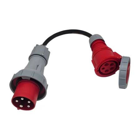 63A 3-Phase Plug to 32A CEE 5-Pin Coupler Converter Auxiliary Cable