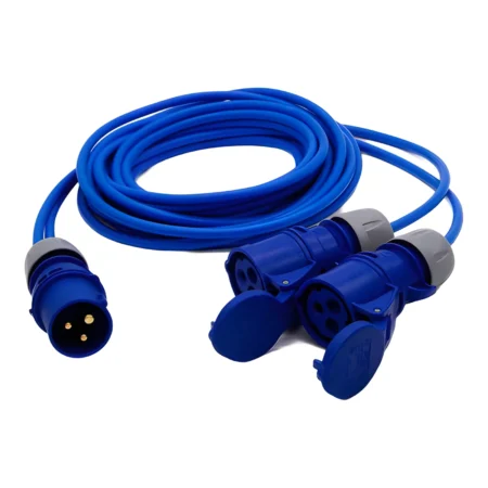2-Way CEE Plug to Coupler Splitter Cable