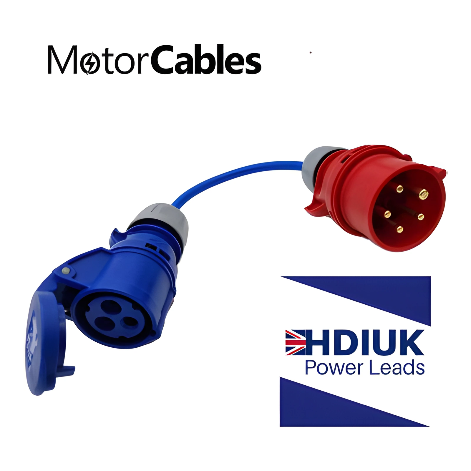 3-Phase to Single Phase 32A 5-Pin Red Plug to 16A 230v Coupler
