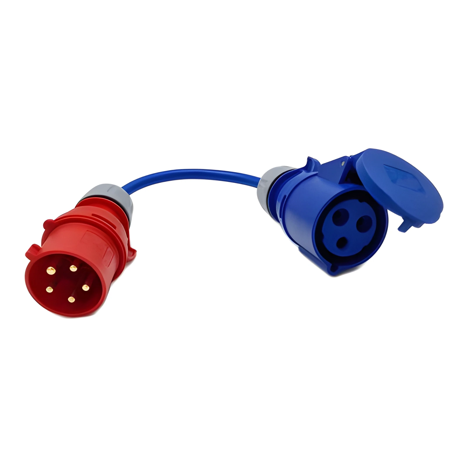 3-Phase to Single Phase 32A 5-Pin Red Plug to 16A 230v Coupler