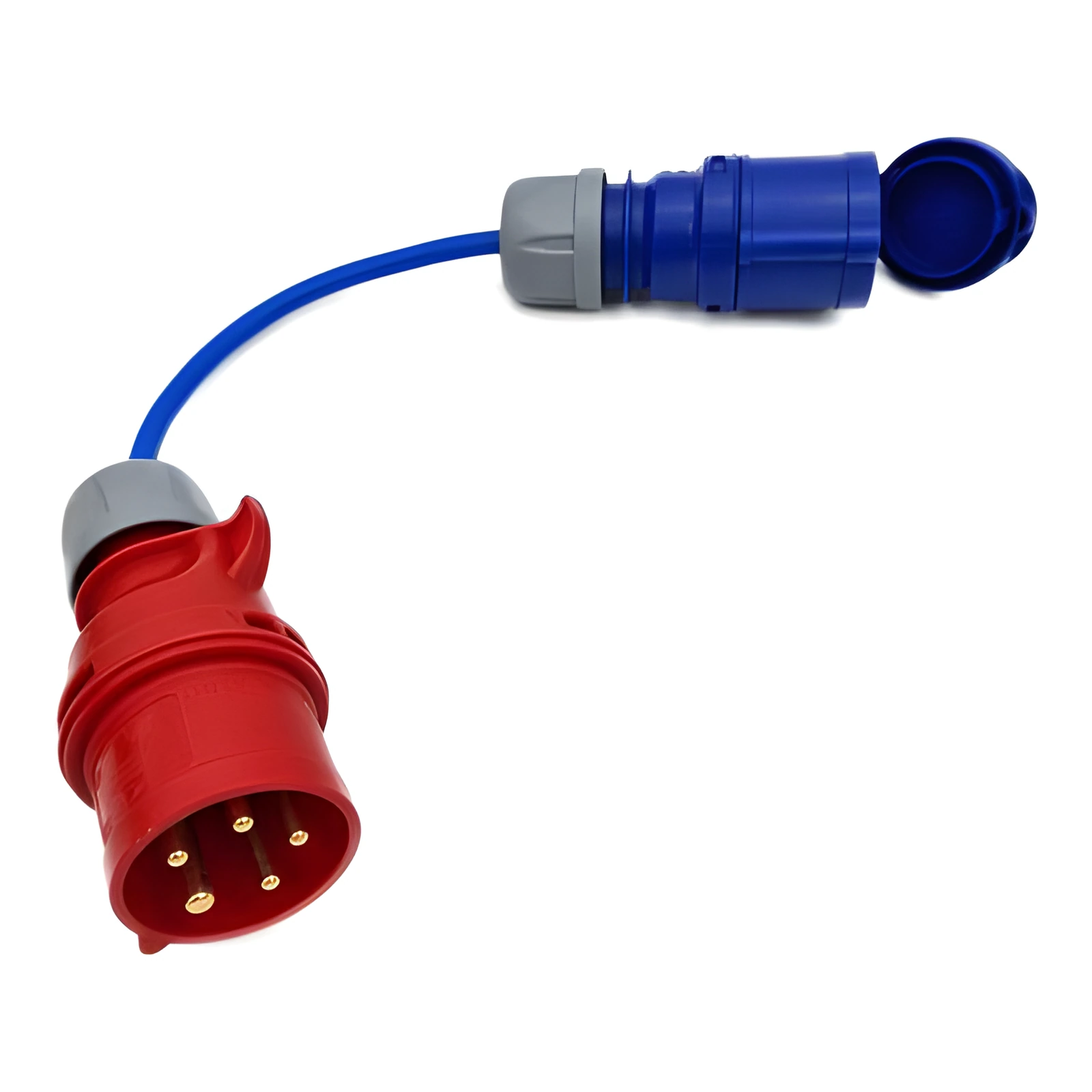 3-Phase to Single Phase 32A 5-Pin Red Plug to 16A 230v Coupler