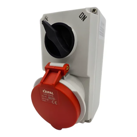 32A 3-Phase 5-Pin 415V Locking Switch Wall Socket IP44 Supply Box