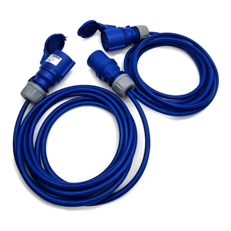 32A IP44 CEE Plug to 2 x 32 Amp Coupler Splitter Extension Cable
