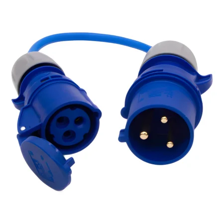 32A Plug to 16A Blue CEE Coupler Cable 230 Volts