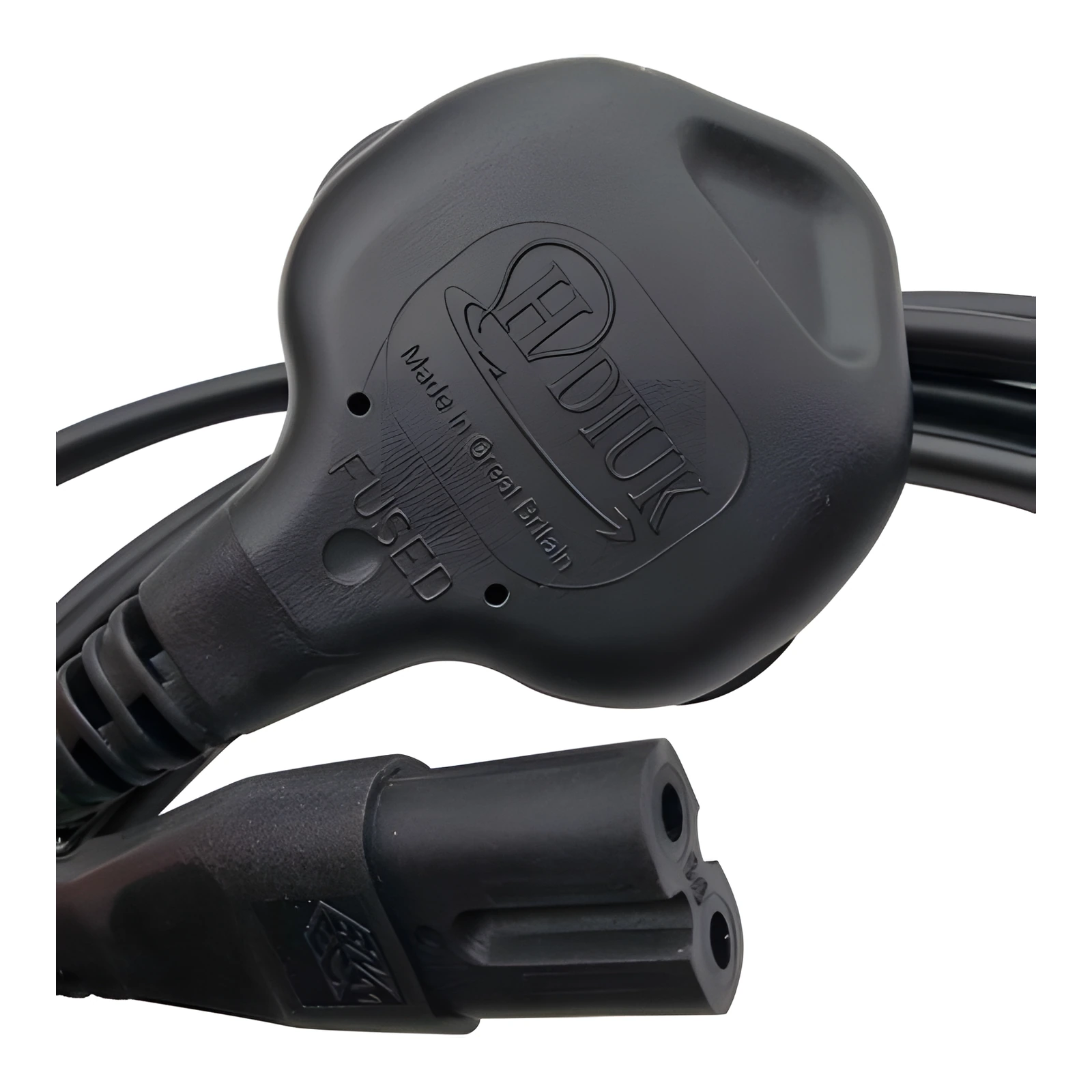 5 Metres Black Figure 8 C7 Mains Power Cord 2 pin Moulded ASTA Plug