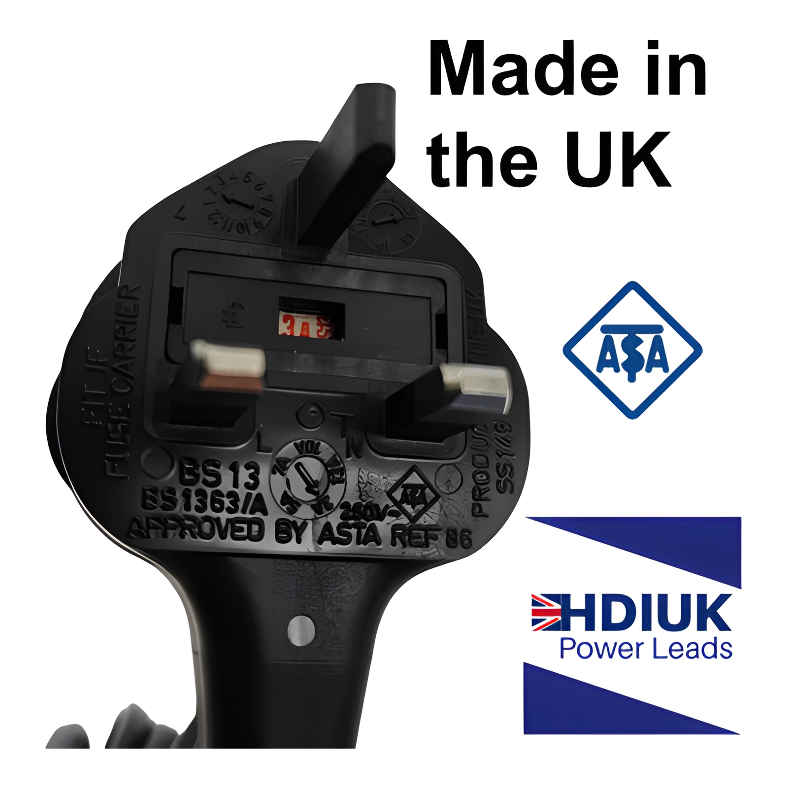 5 Metres Black Figure 8 C7 Mains Power Cord 2 pin Moulded ASTA Plug