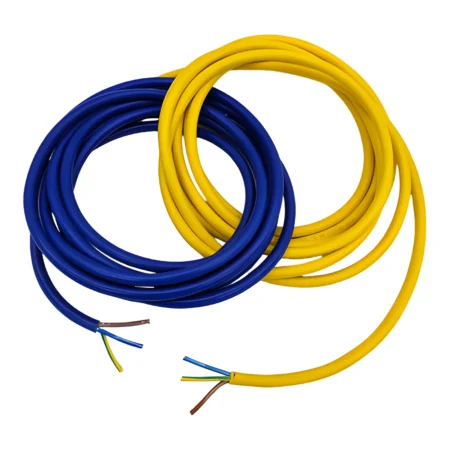 Arctic Grade 3-Core Mains Power Cable Coil - Blue or Yellow Select Size and Length