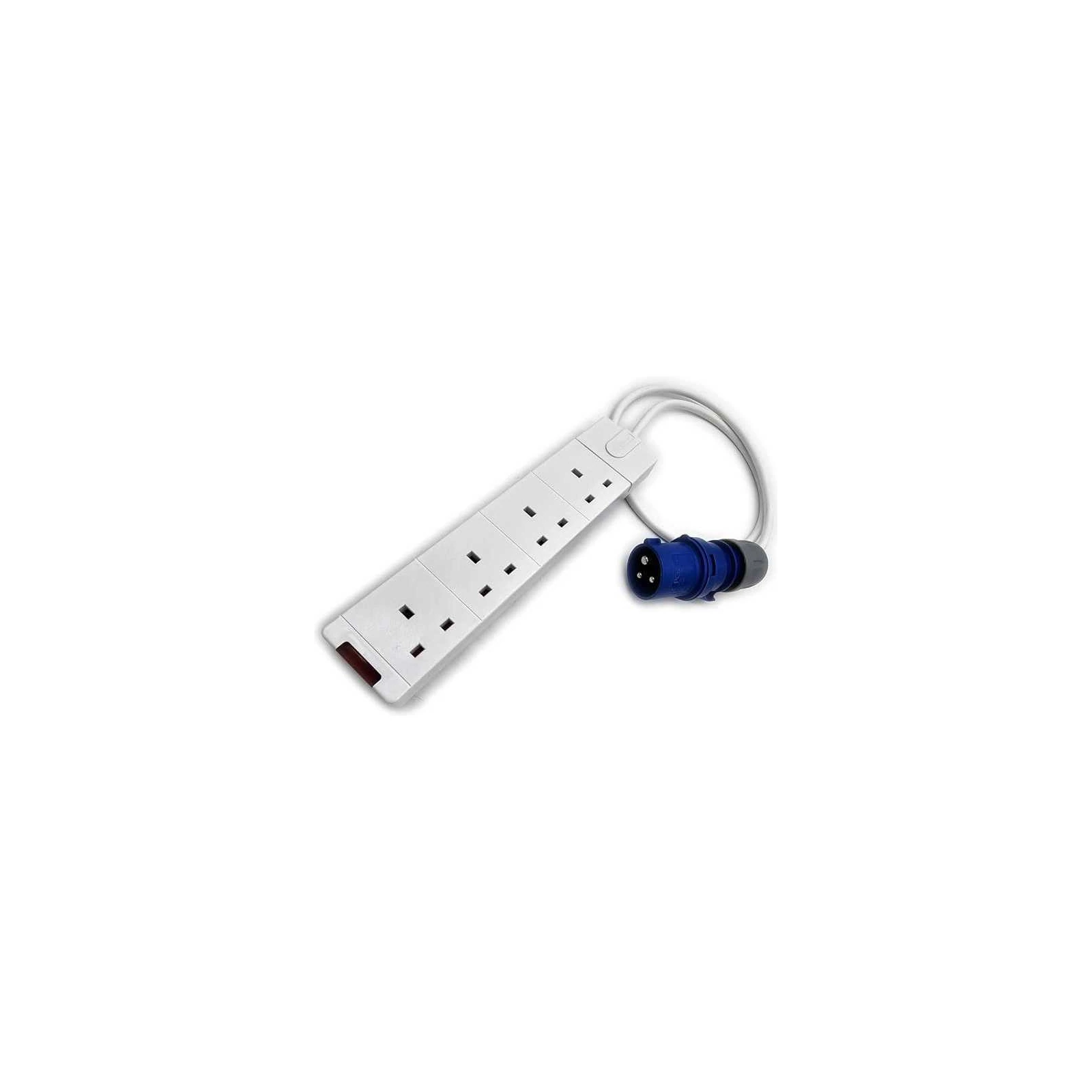 CEE 16A IP44 AC Plug to 4 Gang 13A Mains Sockets