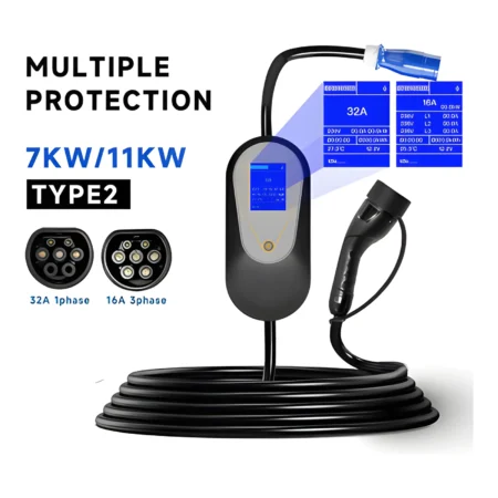 CEE 32A / Type2 EV Portable Wallbox Charger with Cable