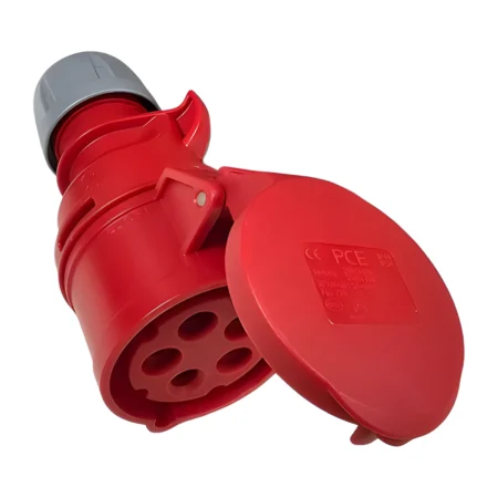 CEE IP44 3-Phase 400 Volt 16 Amp Socket Connector Red