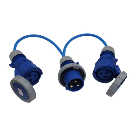 HDIUK 32A IP67 Plug to 2 × IP67 32A Sockets