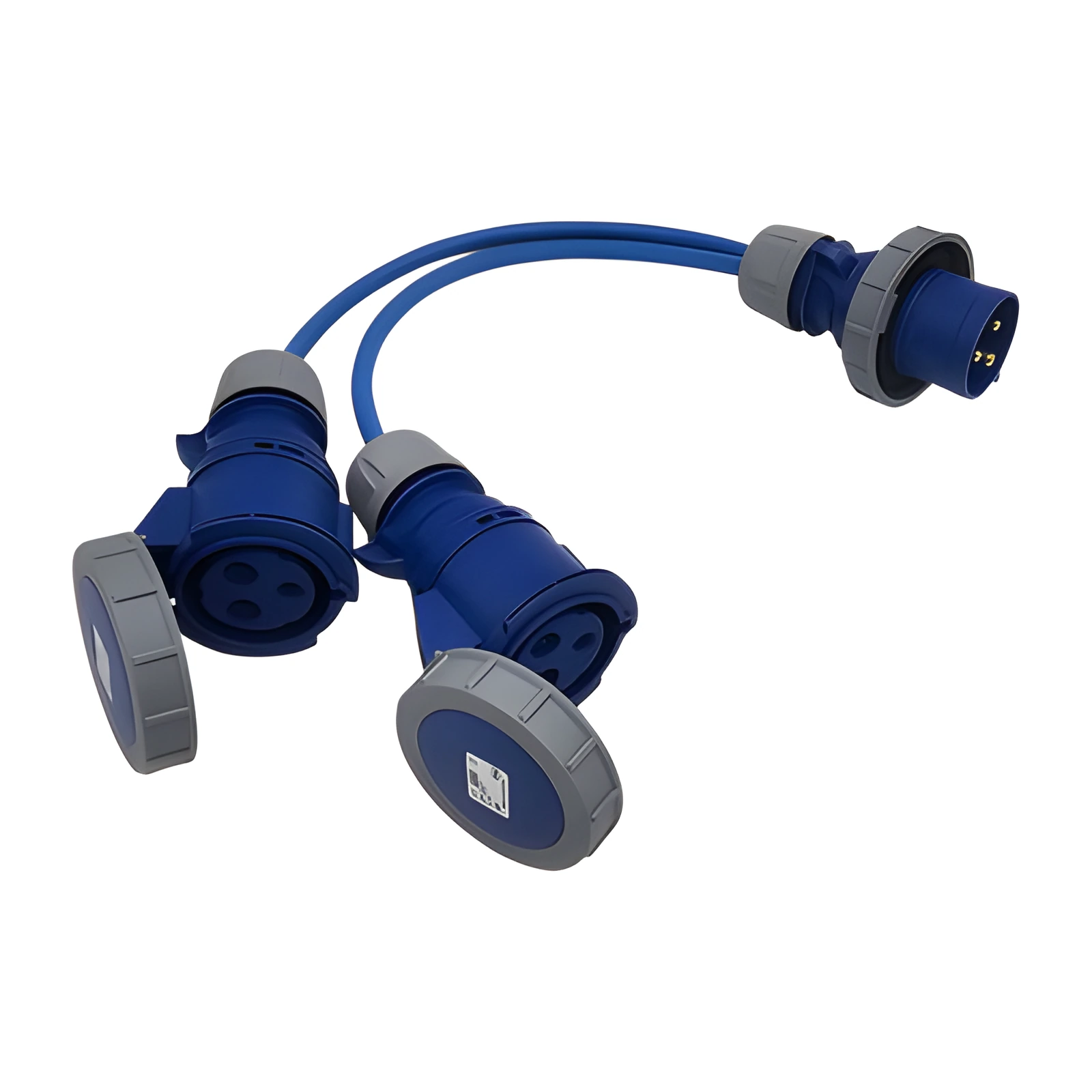 HDIUK 32A IP67 Plug to 2 × IP67 32A Sockets