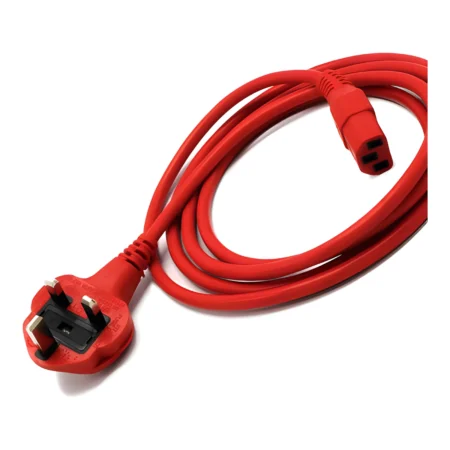 Red C13 Appliance Cable 2 Metres ASTA UK Made