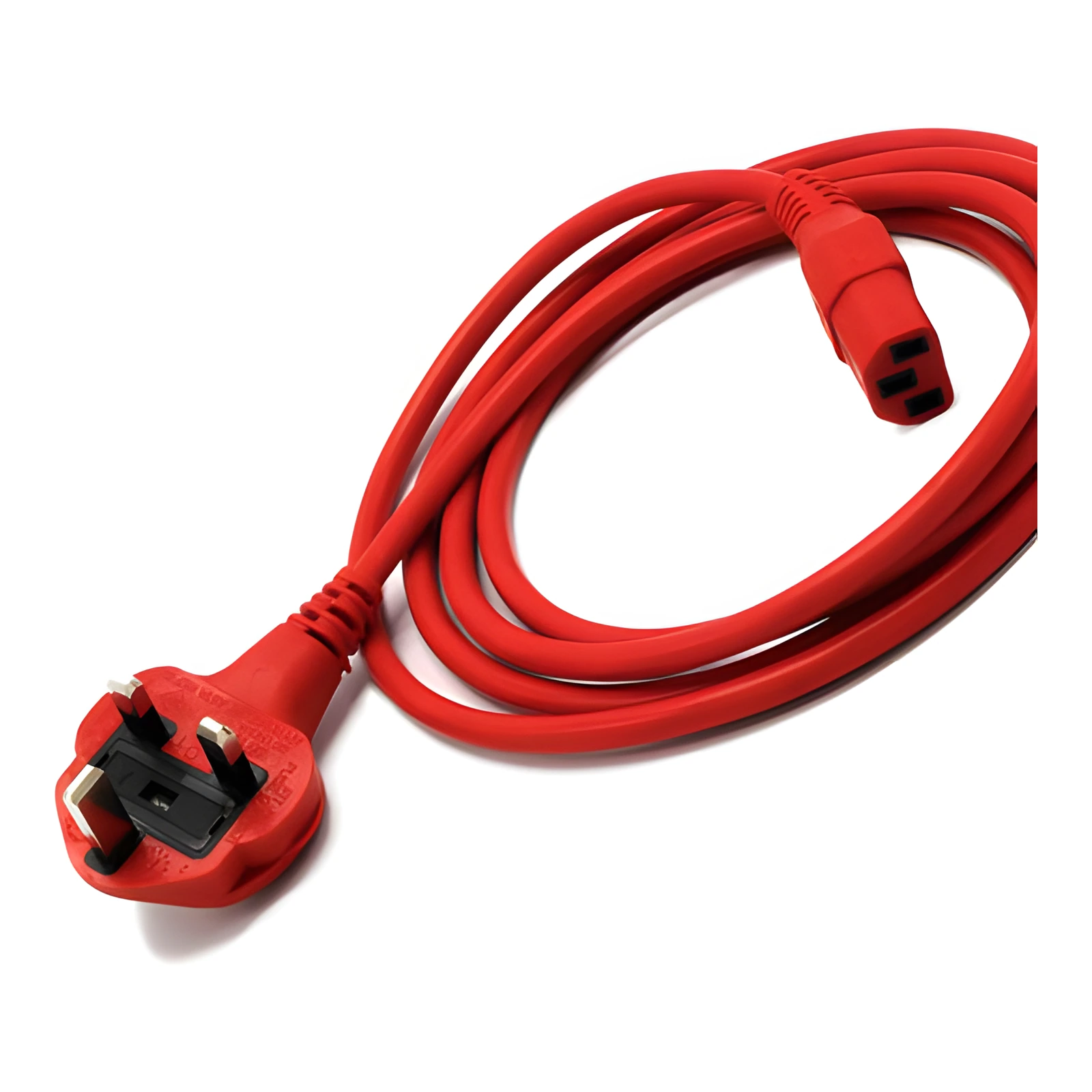 Red C13 Appliance Cable 2 Metres ASTA UK Made