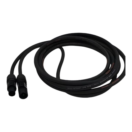 Coiled black powerCON TRUE1 extension lead