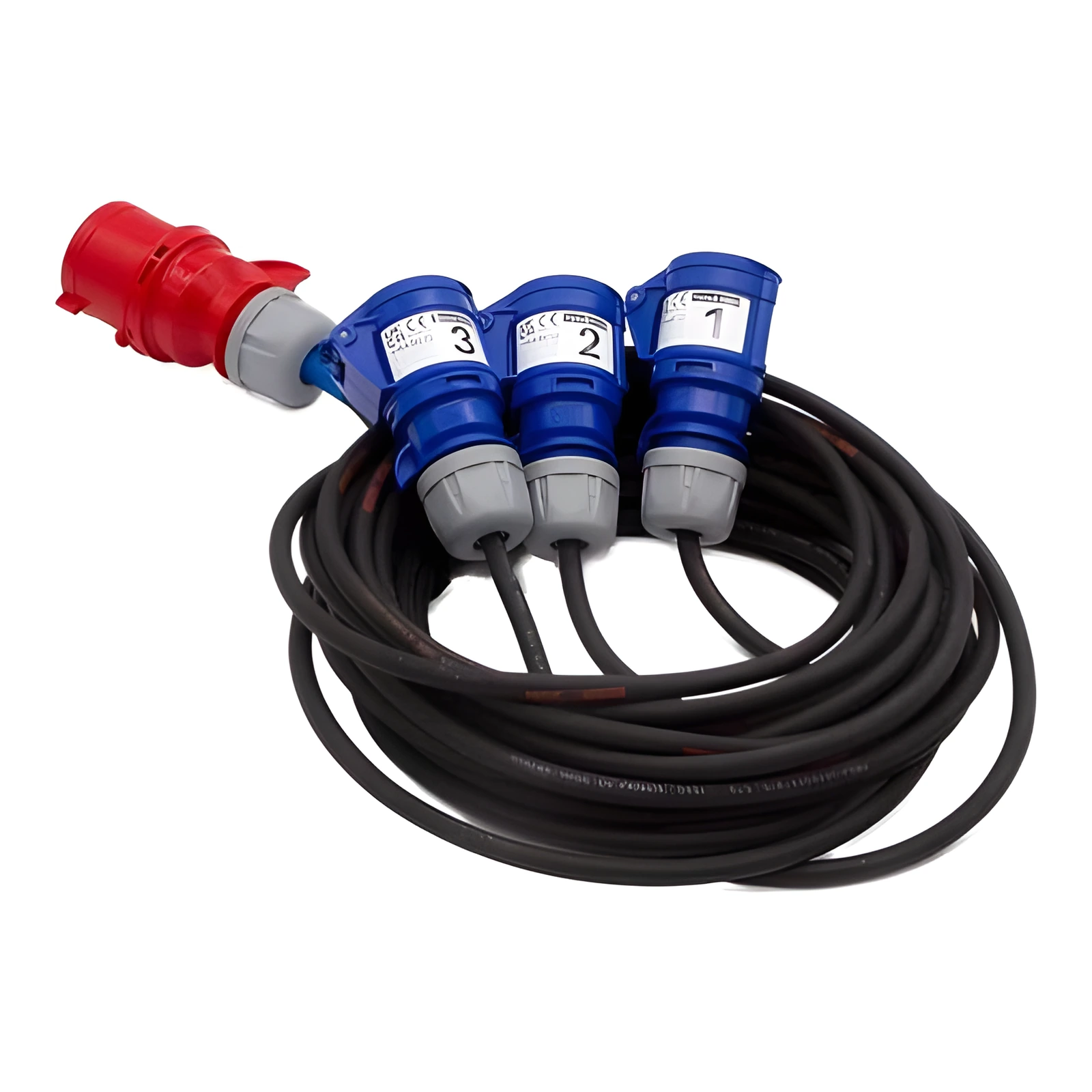 Spider-Fly 32 Amp 3-phase Plug to 16 Amp Sockets 3-way Splitter