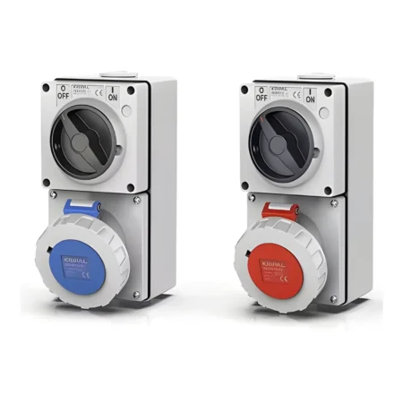 Switched IP67 CEE Wall Mounted Power Socket