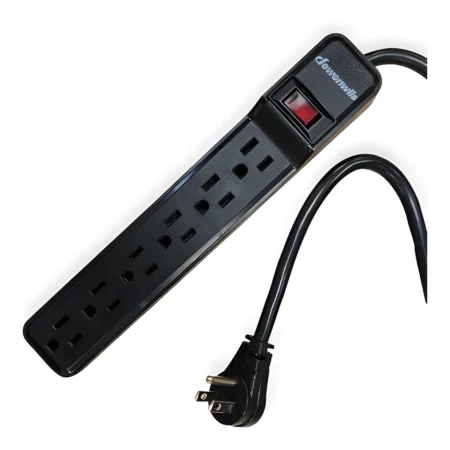US 110V Nema-5 Power Strip 6-Gang Surge Protected