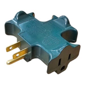 Green 3-way Nema 5-15 Socket Splitter