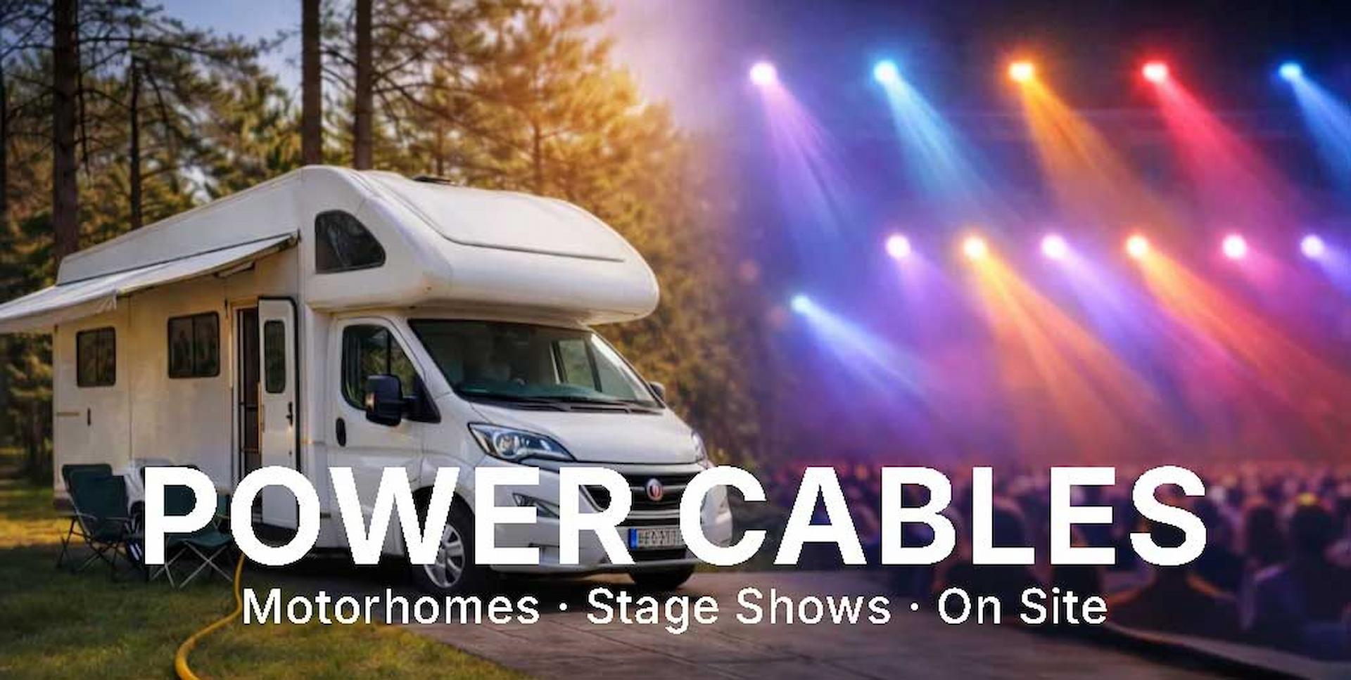 Power cables for motorhomes, stage shows and on-site power