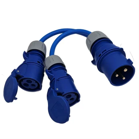 32 Amp plug to 2 x 16 Amp converter / splitter Cable
