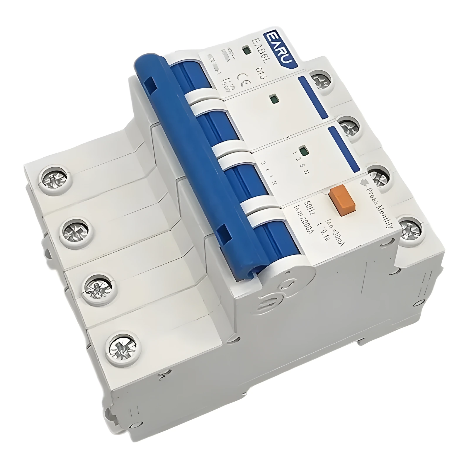 Side view of four-pole breaker housing