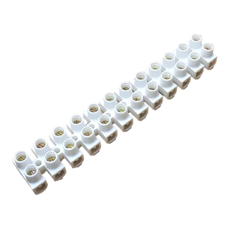 The 12 Screw Wire Connection Blocks Strip 16A 6mm2 Max provides secure and efficient connections for various electrical applications, ensuring reliable performance in both residential and commercial settings.