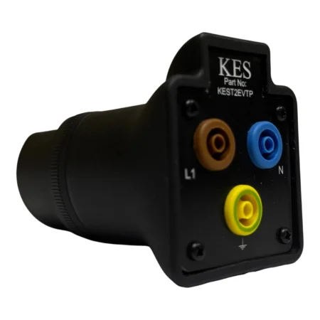 EV charging tester with colour-coded test terminals