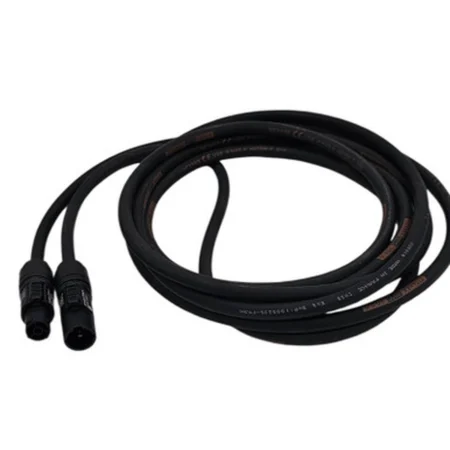 Coiled black powerCON TRUE1 extension lead