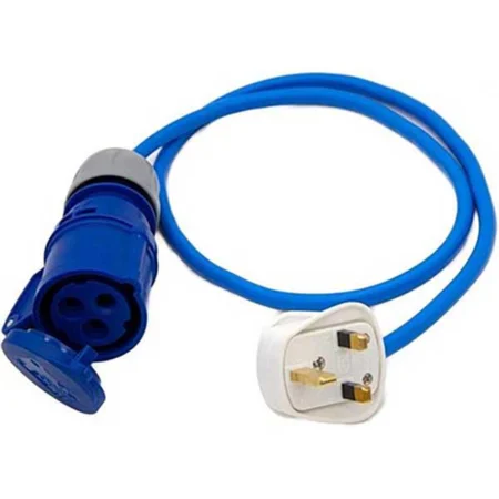 13 Amp UK Plug to 16 Amp Coupler Fly Lead Converter